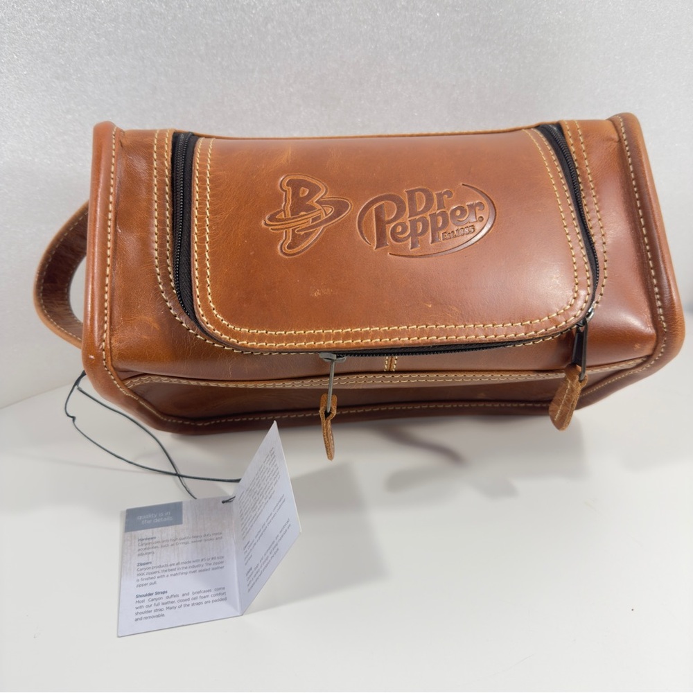 Dr Pepper Big 12 Championship Leather Toiletry Bag Dopp Kit Executive VIP Gift
